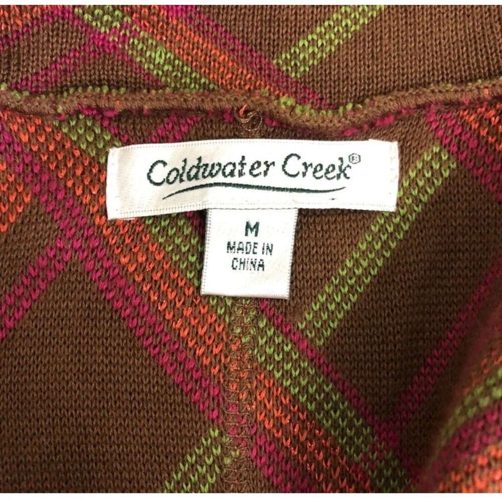 Coldwater Creek Intarsia Knit Cardigan Jacket M Tribal Cotton Wool Knit Blend - Picture 9 of 11